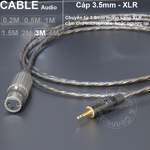 Dây 3.5 ra microphone DIY 0.2 đến 5 mét - 3.5mm mono to XLR female cable for micro