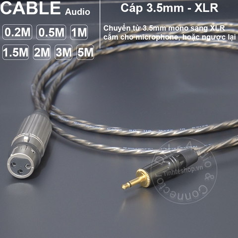Dây 3.5 ra microphone DIY 0.2 đến 5 mét - 3.5mm mono to XLR female cable for micro