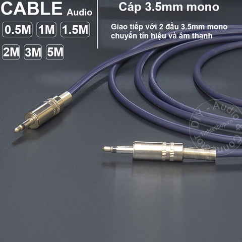Cáp 2 đầu 3.5 mono DIY dài từ 0.5 mét đến 5 mét - 3.5mm mono male cable