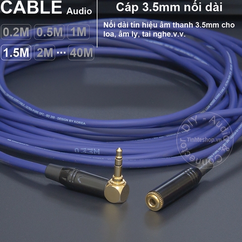 Cáp 3.5 nối dài DIY dài từ 0.2 đến 40 mét - DIY 10 to 40 meter extension 3.5mm stereo audio cable