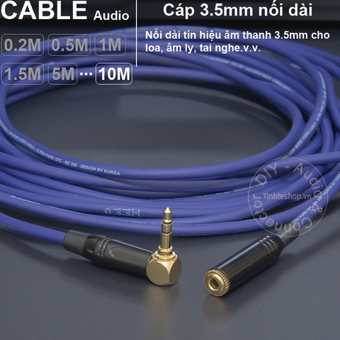 Cáp 3.5 nối dài DIY dài từ 0.2 đến 40 mét - DIY 10 to 40 meter extension 3.5mm stereo audio cable