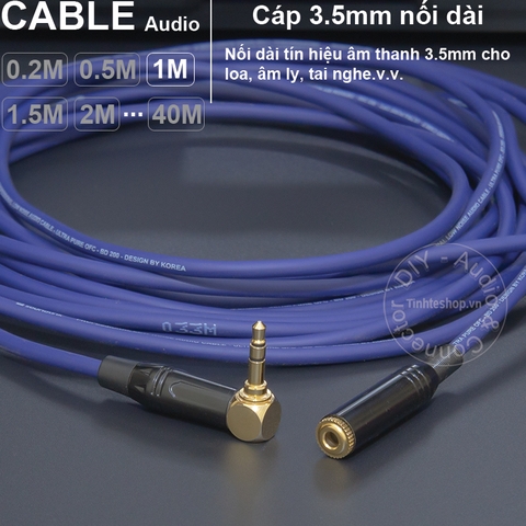 Cáp 3.5 nối dài DIY dài từ 0.2 đến 40 mét - DIY 10 to 40 meter extension 3.5mm stereo audio cable