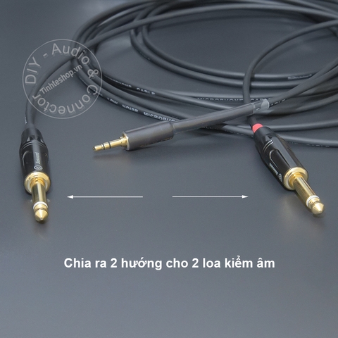 Dây 3.5 sang 2 jack 6 ly cho loa kiểm âm - 1/8 to 1/4 audio cable divided into 2 guides for monitor speakers