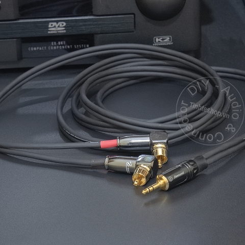 Dây âm thanh 3.5 ra 2 AV vuông góc DIY 0.2 đến 40 mét - 3.5mm to 2 RCA audio cable