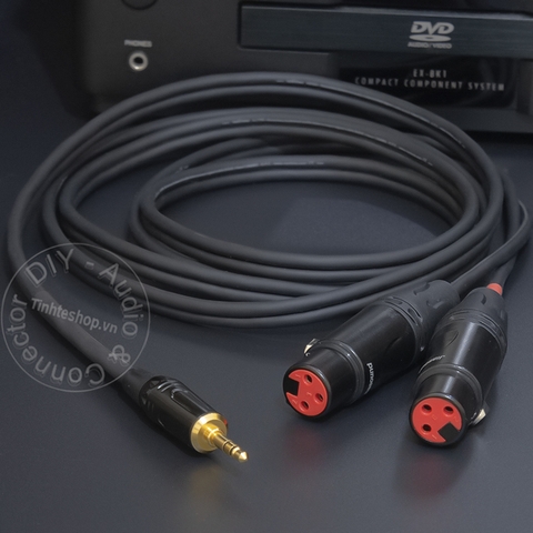 Dây canon sang 3.5mm chuyển âm thanh từ Vang số Mixer DAC sang loa - 2 XLR female to 1/8 cable