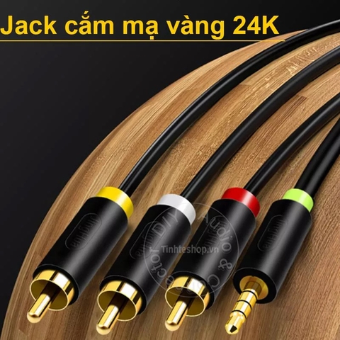 Dây 3.5 ra 3 đầu hoa sen AV cắm cho TV box TV Đầu DVD dài 1.5 mét đến 5 mét