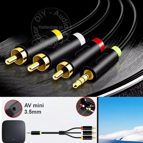 Dây 3.5 ra 3 đầu hoa sen AV cắm cho TV box TV Đầu DVD dài 1.5 mét đến 5 mét