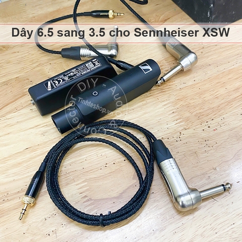 Dây 6.5 ly sang 3.5 khóa ren cho Sennheiser XSW cắm từ nhạc cụ đến bộ thu microphone không dây