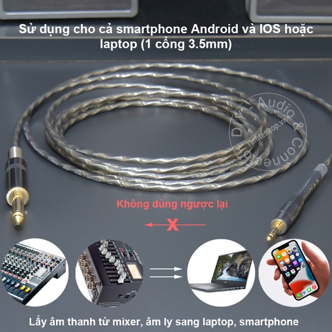 Dây lấy âm 6.5 sang 3.5 cho Smartphone Laptop 0.5 đến 10 mét - audio capture cable from Audio Tuner to Smartphone Laptop