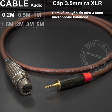Cáp micro 3.5 ra canon cái DIY 0.2 mét đến 5 mét - XLR female to 3.5mm balanced