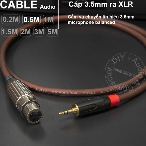 Cáp micro 3.5 ra canon cái DIY 0.2 mét đến 5 mét - XLR female to 3.5mm balanced