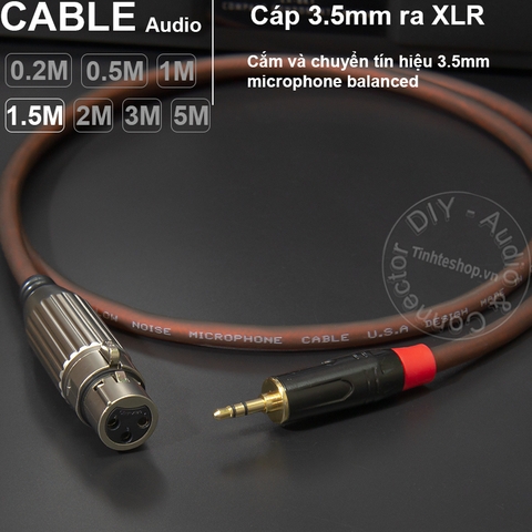 Cáp micro 3.5 ra canon cái DIY 0.2 mét đến 5 mét - XLR female to 3.5mm balanced
