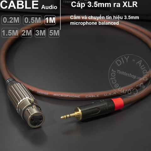 Cáp micro 3.5 ra canon cái DIY 0.2 mét đến 5 mét - XLR female to 3.5mm balanced