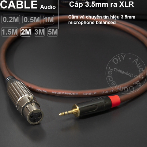 Cáp micro 3.5 ra canon cái DIY 0.2 mét đến 5 mét - XLR female to 3.5mm balanced