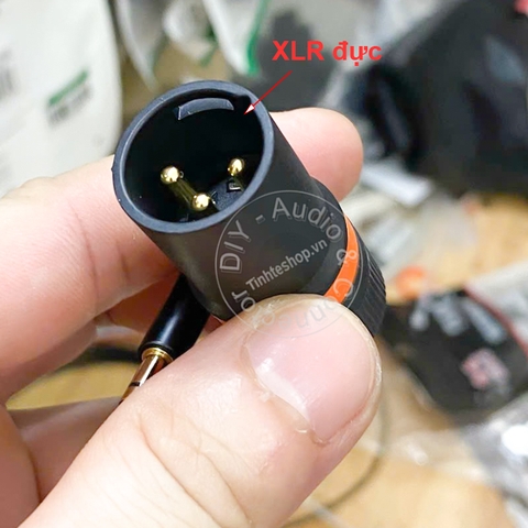 Cáp 3.5 khóa ren sang canon đực cắm micro không dây Azden Boya Saramonic vào Máy quay phim Mixer
