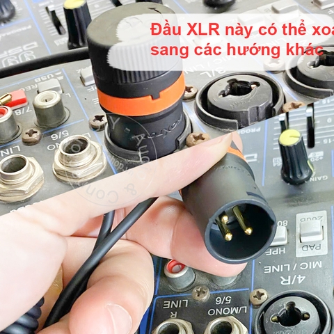 Cáp 3.5 khóa ren sang canon đực cắm micro không dây Azden Boya Saramonic vào Máy quay phim Mixer