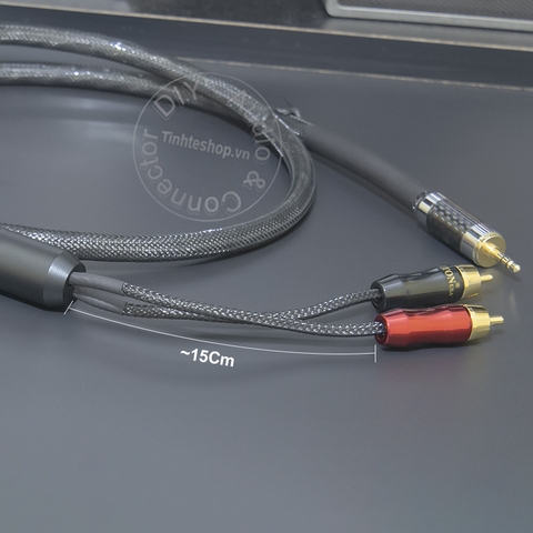 Dây 3.5 ra hoa sen đồng 5N mạ bạc DIY 0.5 đến 5 mét - DIY 3.5mm to 2 RCA stereo audio cable with 5N silver-plated HIFI copper core