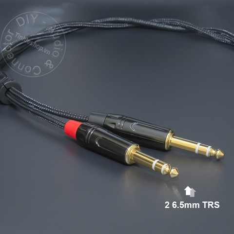 Dây balanced 4.4 sang 2 6.5mm TRS DIY 0.5 đến 2 mét - 4.4mm to 2 6.35mm TRS balanced audio cable