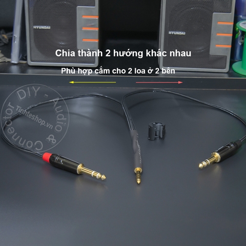 Dây balanced 4.4 sang 2 6.5mm TRS DIY 0.5 đến 2 mét - 4.4mm to 2 6.35mm TRS balanced audio cable