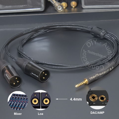 Dây balanced 4.4 sang 2 canon đực 0.2 đến 5 mét - 4.4mm out 2 male XLR balanced audio cable DIY