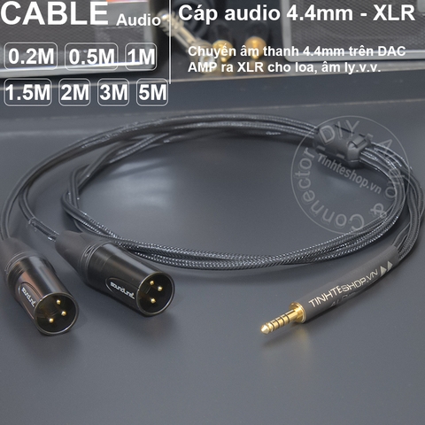 Dây balanced 4.4 sang 2 canon đực 0.2 đến 5 mét - 4.4mm out 2 male XLR balanced audio cable DIY