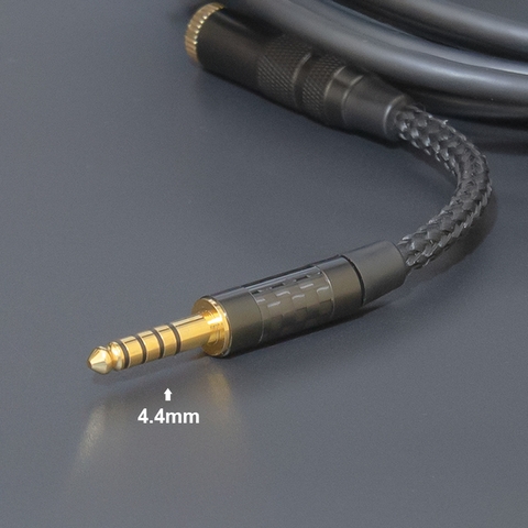Jack chuyển 4.4 sang 3.5 đồng OFC 4N mạ bạc 10Cm - 4.4mm male to 3.5mm female balanced audio cable