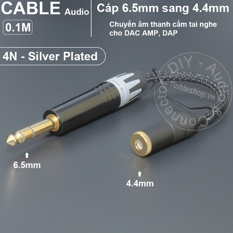 3.5 sang 4.4 cắm tai nghe 4.4 cho DAC 3.5mm - 3.5mm single ended male to 4.4mm balanced female audio cable