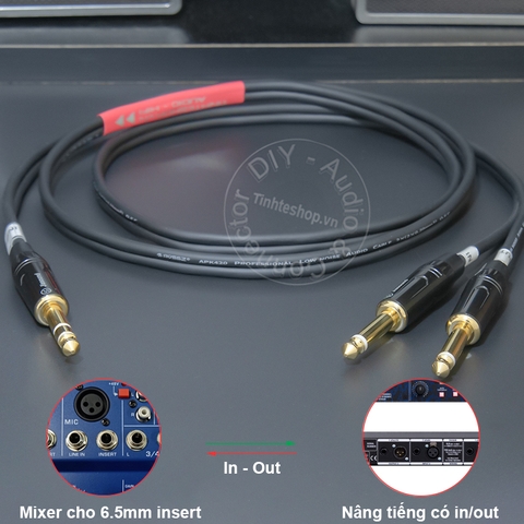 Dây insert in out 6.5mm cắm Nâng tiếng lọc xì với Mixer - Audio cable in and out inserts music for the equalizer