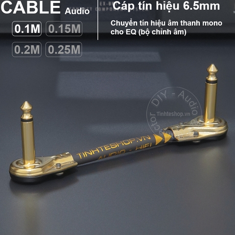 Dây 2 đầu 6 ly công vuông góc cho EQ ghi ta DIY 10Cm đến 50Cm - Brief 1/4 TS audio cable for guitar tuner
