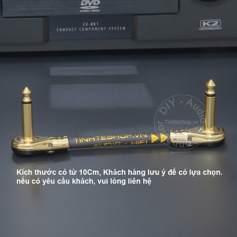 Dây 2 đầu 6 ly công vuông góc cho EQ ghi ta DIY 10Cm đến 50Cm - Brief 1/4 TS audio cable for guitar tuner