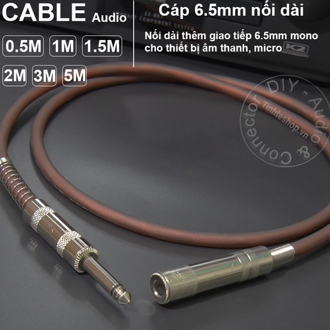 Cáp nối micro 6.5mm đực sang cái  - 6.5mm male to female microphone cable