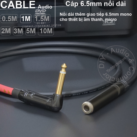 Dây 6.5 ly nối dài đực sang cái DIY 0.5 đến 10 mét - 6.5mm TS male to female extension cable