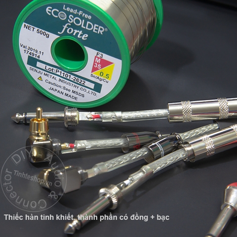 Dây 6.5 ra AV 1 cặp 2 đầu vuông góc DIY 0.5M đến 5M - 6.5mm to RCA cable 1 pair