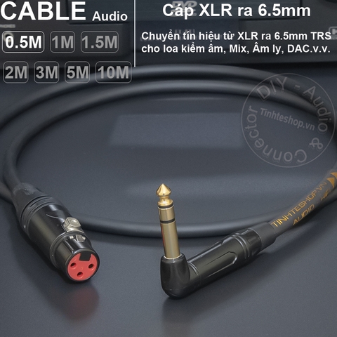 Cáp canon sang 6 ly TRS DIY 0.5 đến 10 mét - XLR female to 6.35mm TRS audio cable