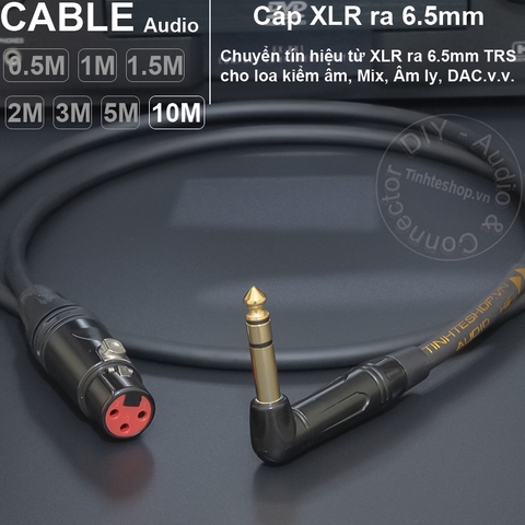 Cáp canon sang 6 ly TRS DIY 0.5 đến 10 mét - XLR female to 6.35mm TRS audio cable