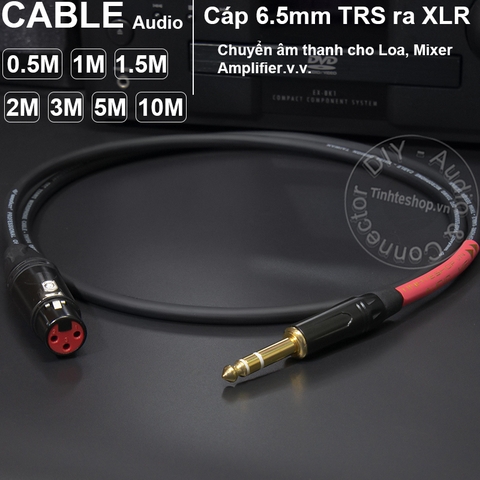 Dây jack 6 ly sang canon cái DIY 0.5 đến 10 mét - Female TRS 1/4 to XLR audio cable