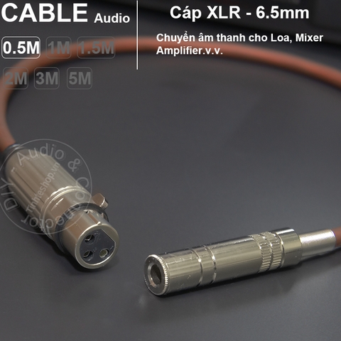 Cáp 6.5 cái ra XLR cái DIY 1 sợi 0.5M đến 5M - XLR female to 6.5mm female cable DIY