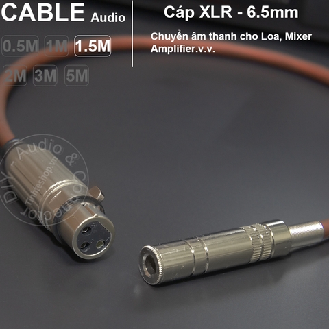 Cáp 6.5 cái ra XLR cái DIY 1 sợi 0.5M đến 5M - XLR female to 6.5mm female cable DIY