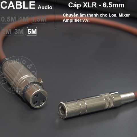 Cáp 6.5 cái ra XLR cái DIY 1 sợi 0.5M đến 5M - XLR female to 6.5mm female cable DIY