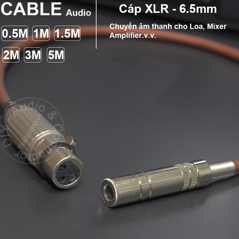 Cáp 6.5 cái ra XLR cái DIY 1 sợi 0.5M đến 5M - XLR female to 6.5mm female cable DIY