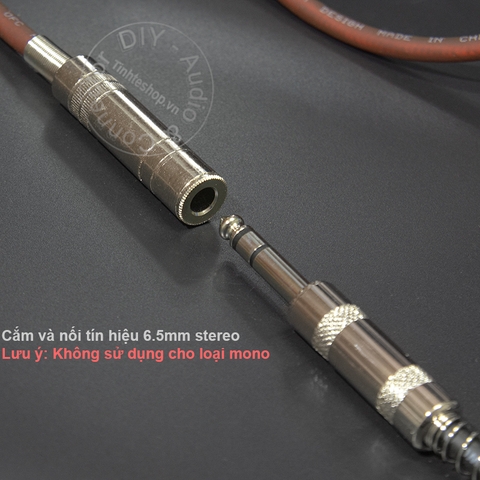 Cáp 6.5mm đực ra 6.5mm cái stereo DIY 0.5M đến 5M - 1/4 6.35mm male to 6.5mm female cable