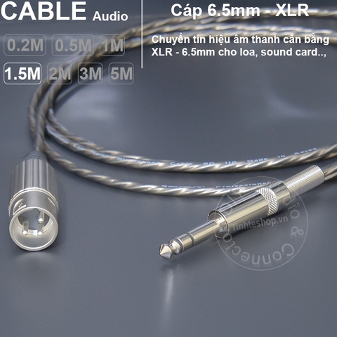 Cáp canon đực sang 6ly TRS cắm cho Loa kiểm âm Mixer, Sound card DIY - 6.35mm stereo to XLR male cable