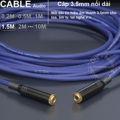 Dây audio 3.5mm nối dài 2 cổng cái DIY 0.2 đến 40 mét - 0.2 to 40 meter DIY female to female 3.5mm stereo audio cable