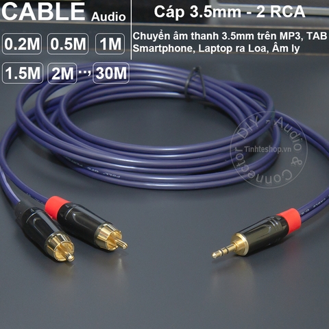 Dây 3.5 ra loa cổng AV RL DIY 0.2 đến 30 mét - 3.5mm to 2 RCA stereo audio cable