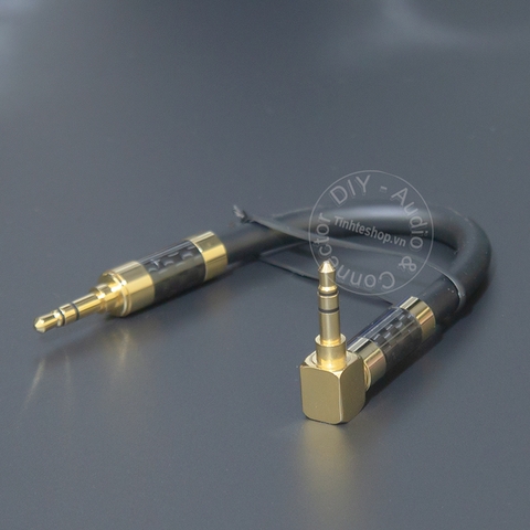 Cáp 3.5mm 2 đầu chữ L cho DAC AMP - DIY 90 degree 3.5mm stereo audio cable size 0.1 to 5 meters