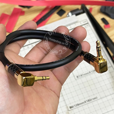 Cáp 3.5mm 2 đầu chữ L cho DAC AMP - DIY 90 degree 3.5mm stereo audio cable size 0.1 to 5 meters