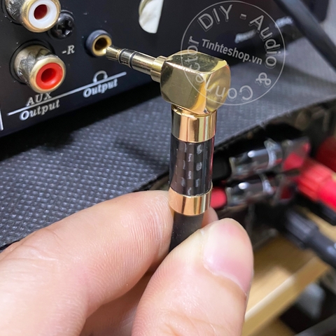 Cáp 3.5mm 2 đầu chữ L cho DAC AMP - DIY 90 degree 3.5mm stereo audio cable size 0.1 to 5 meters