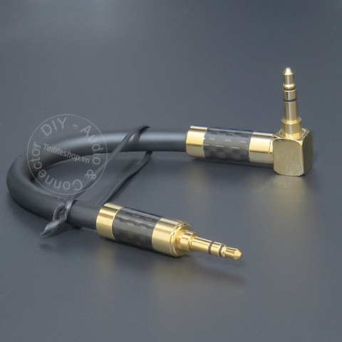 Cáp 3.5mm 2 đầu chữ L cho DAC AMP - DIY 90 degree 3.5mm stereo audio cable size 0.1 to 5 meters