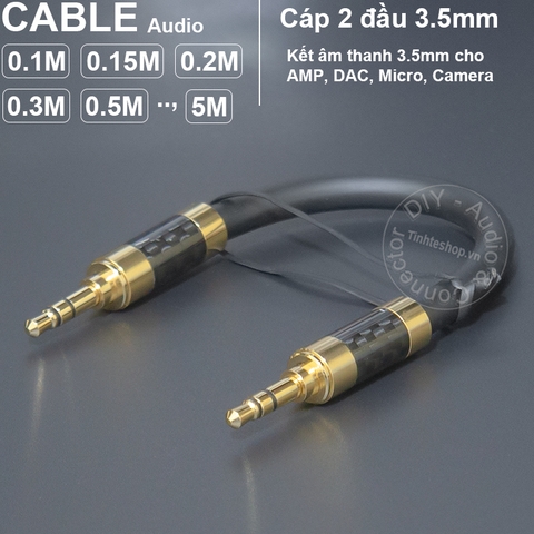 Dây audio 3.5 2 đầu DIY ngắn 10Cm đến 5 mét cho DAC AMP - Short 3.5mm stereo cable