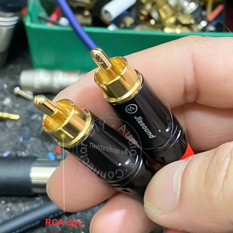 Dây jack AV đực sang 6 ly cái 15Cm - RCA male to 6.5mm female adapter